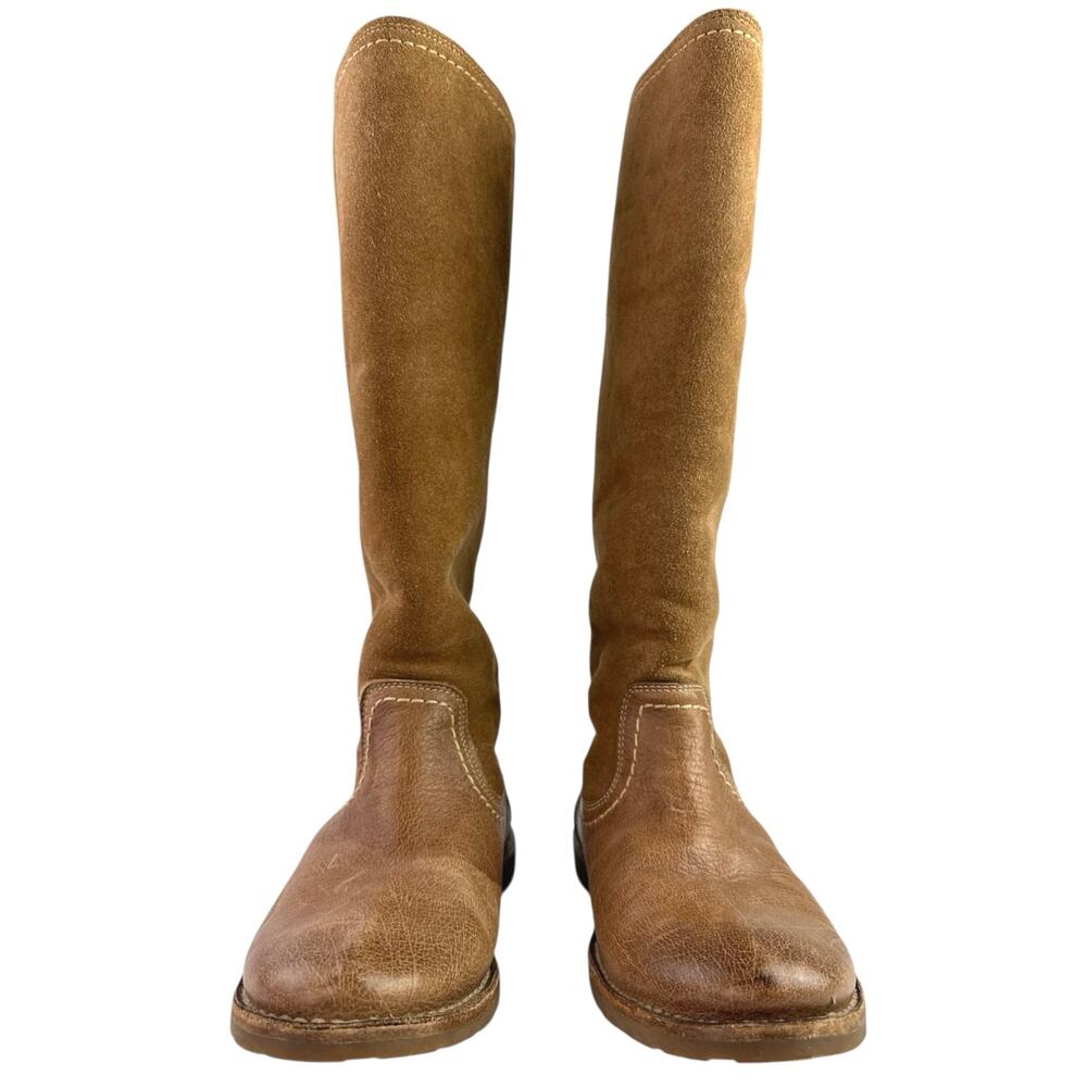 Frye Celia Women's Brown Suede Leather Sherpa Round Toe Lace Up Boots Size 7.5 - Picture 2 of 9